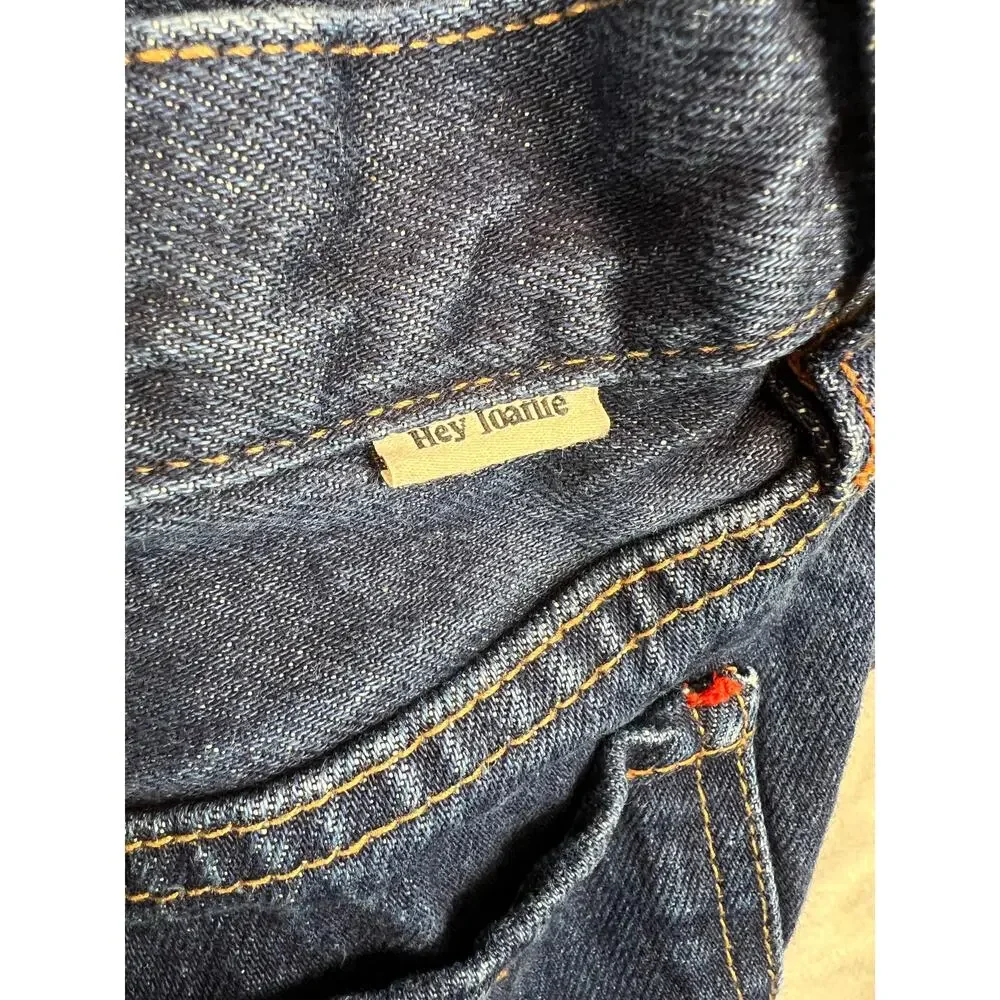 Hey Joanie Premium Denim Jeans Dark Wash Button Fly Straight Leg - M - Picture 8 of 13
